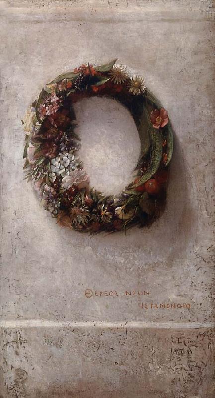 John La Farge Wreath of Flowers oil painting picture
